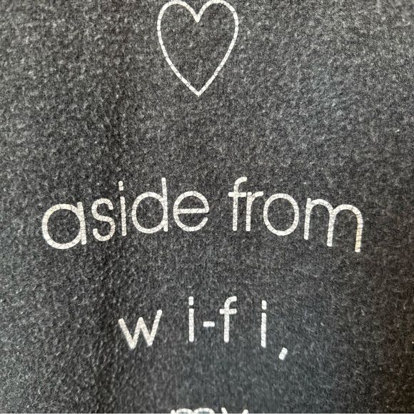 Wildfox Women’s Graphic Gray Jumper Aside From Wifi You Are My Favorite Size M - Picture 7 of 13